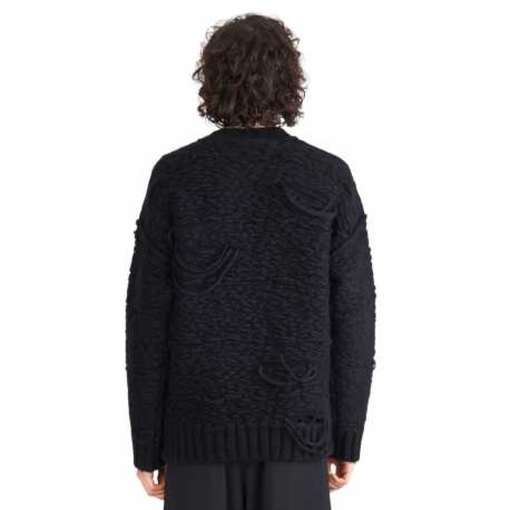 Isabel Benenato Dikke Zwarte Alpaca Trui Mannen Black Heren