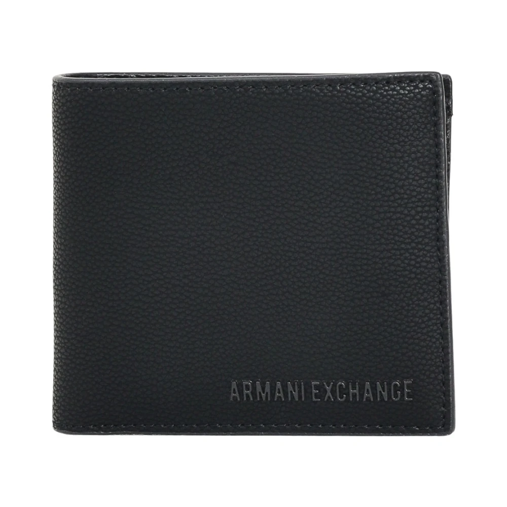 Armani Exchange Mannelijk Blauw Heren Zwarte Portemonnee Stijlvol Ontwerp