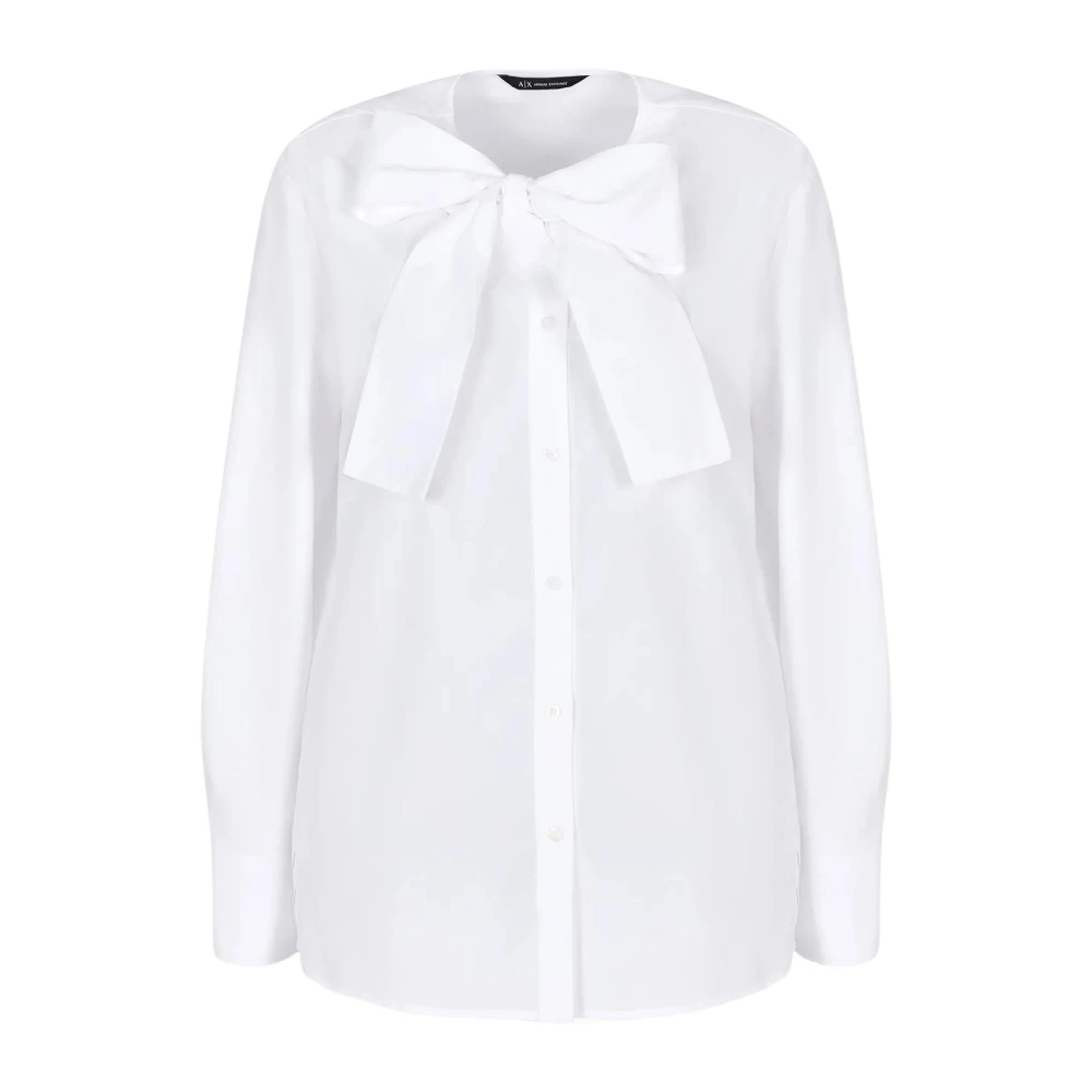 Armani Exchange Witte Blouse met Strik Detail White Dames