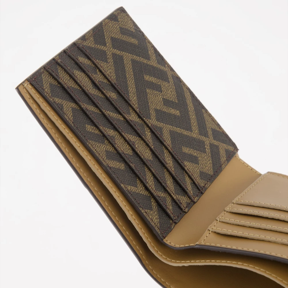 Fendi Vierkante Portemonnee met FF Print Brown Heren