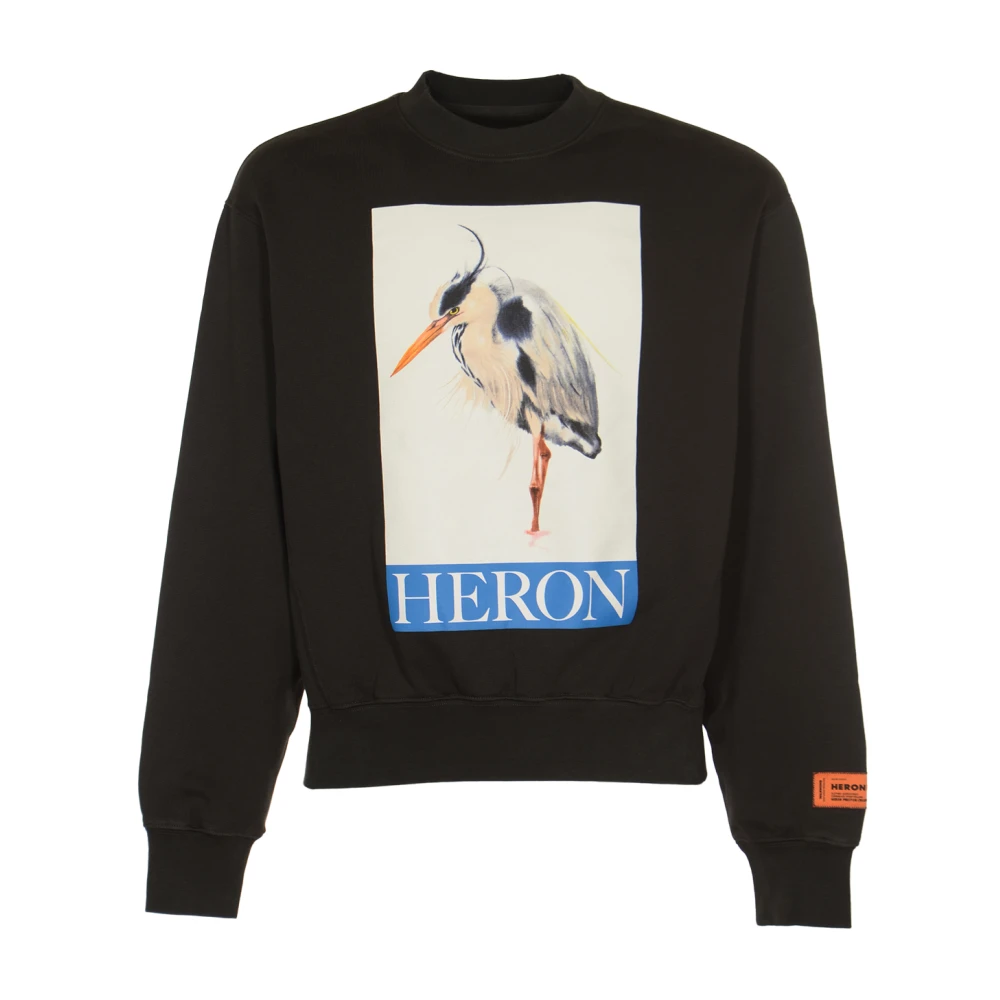 Heron Preston Zwarte Vogel Geschilderde Sweaters Black Heren
