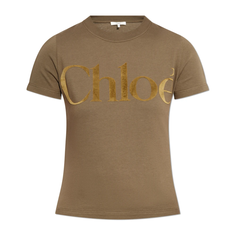 Chloé - Tops > T-Shirts - Brown - Chloé - Modalova