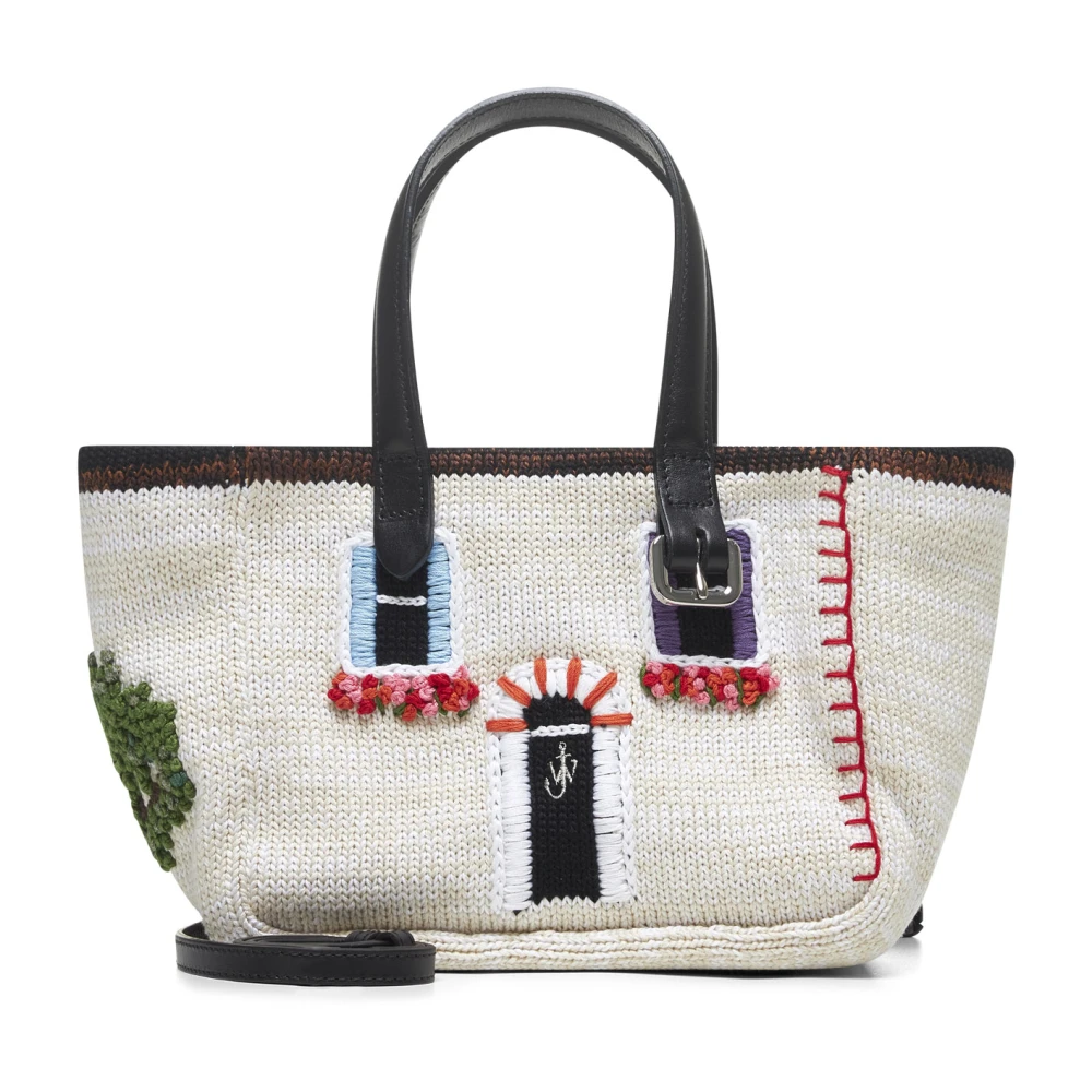 JW Anderson Beige Gebreide Tas met Kunstwerk Beige Dames