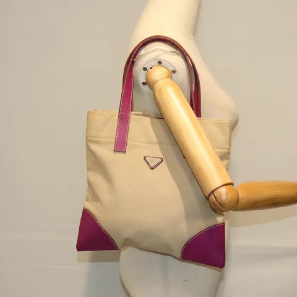 Prada Vintage Pre-owned Canvas totes Beige Dames