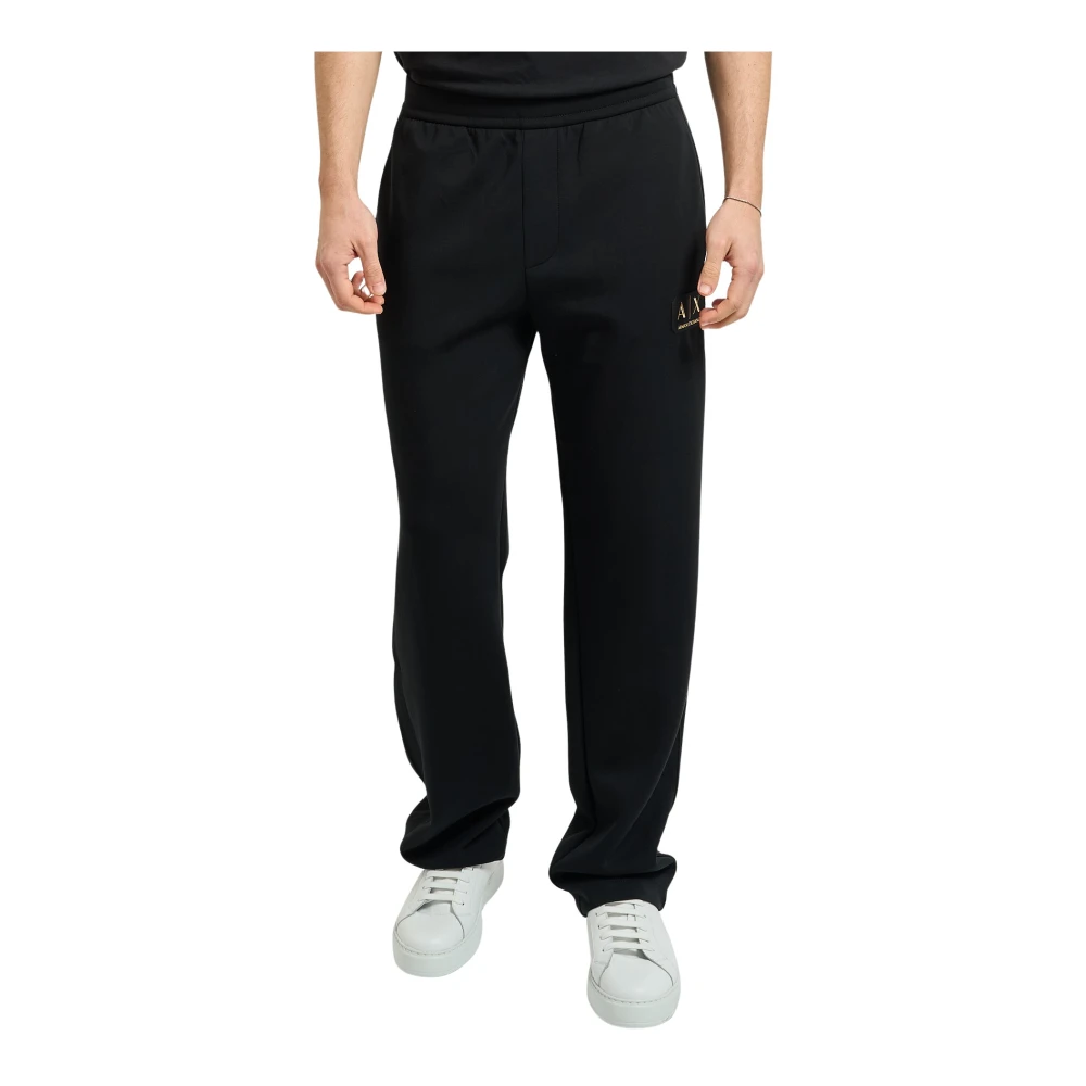Armani Exchange Uomo Nero Technical Fabric Jogger Pants