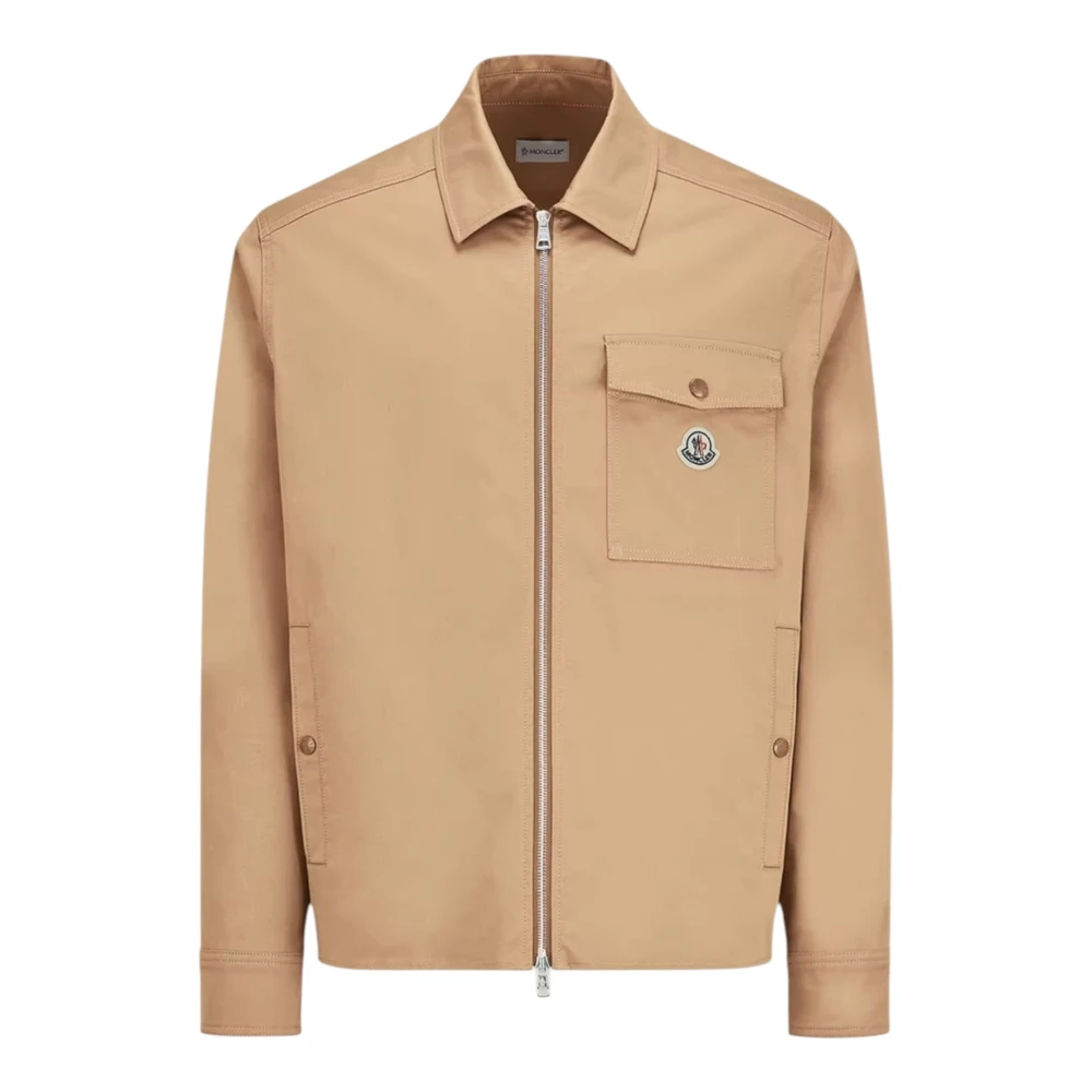 Moncler Men's Beige Cotton Blend Gabardine Shirt Jacket - Light Jackets - S - Jackets