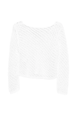 Crochet Effect Sweater with Sequins