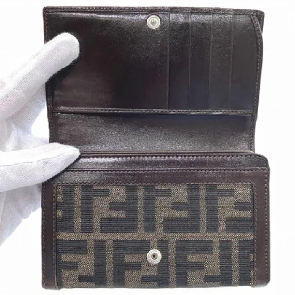 Fendi Vintage Pre-owned Canvas wallets Gray Dames
