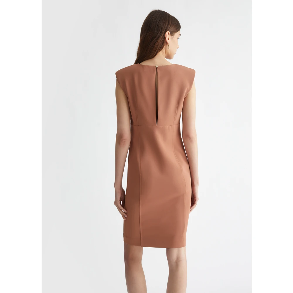Liu Jo Stretch stof schede jurk met metalen letters Brown Dames