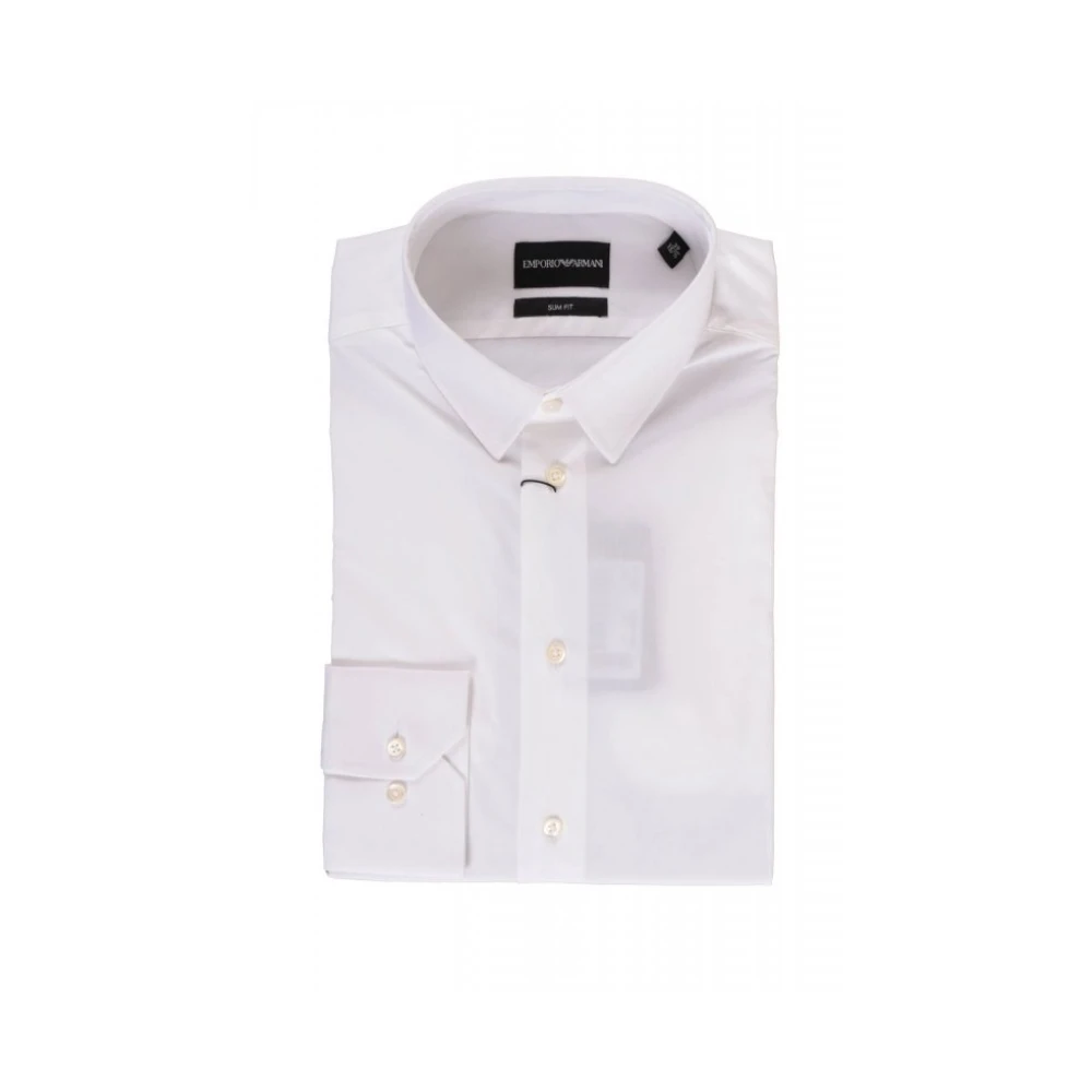 Emporio Armani Herren Weiß Slim Fit Shirt