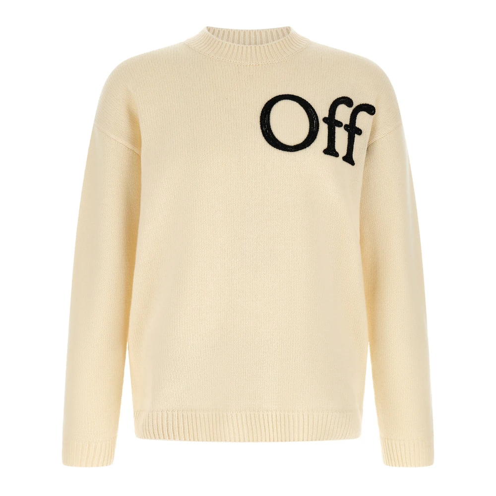 Off White Uomo Beige - Maglione Crème In Lana - Knitwear - S - Immagine 3