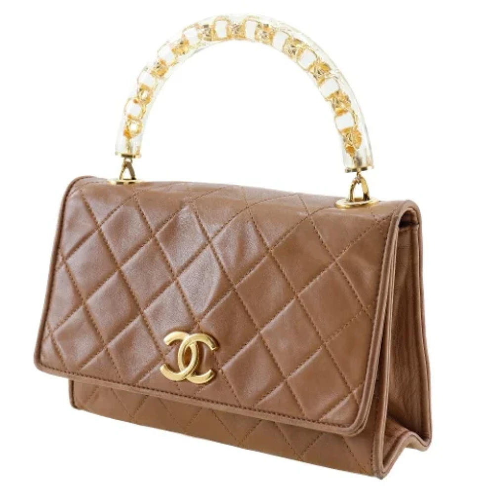 Chanel Vintage Pre-owned Leather handbags Beige Dames