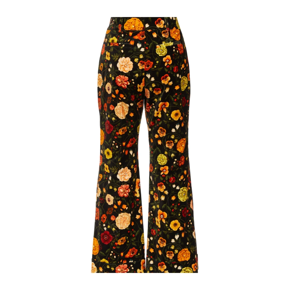 La DoubleJ Renaissance-geïnspireerde Fluweel Flare Broek Multicolor Dames