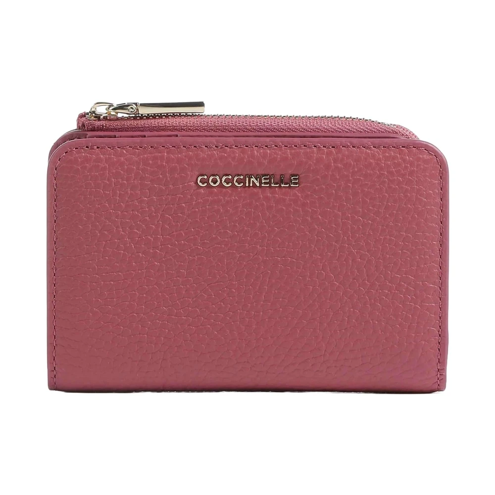 Coccinelle Leren portemonnee met ritssluiting Pink Dames