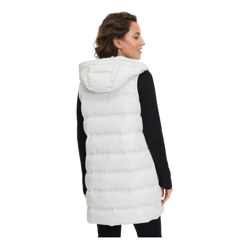 Betty Barclay Gewatteerd Vest met Capuchon White Dames