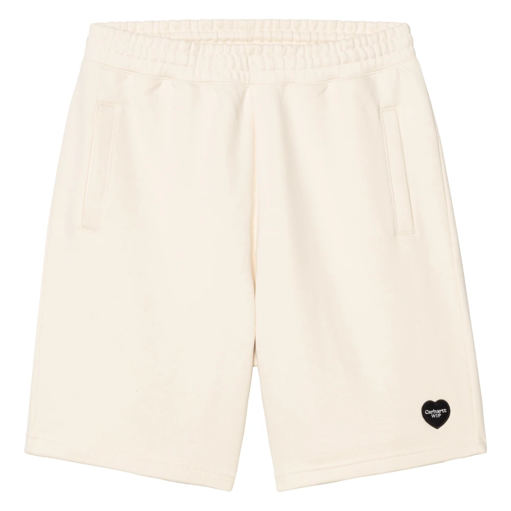 Carhartt Wip Men's Beige Cotton Elastic Waistband Logo Shorts - Casual Shorts - M - Shorts