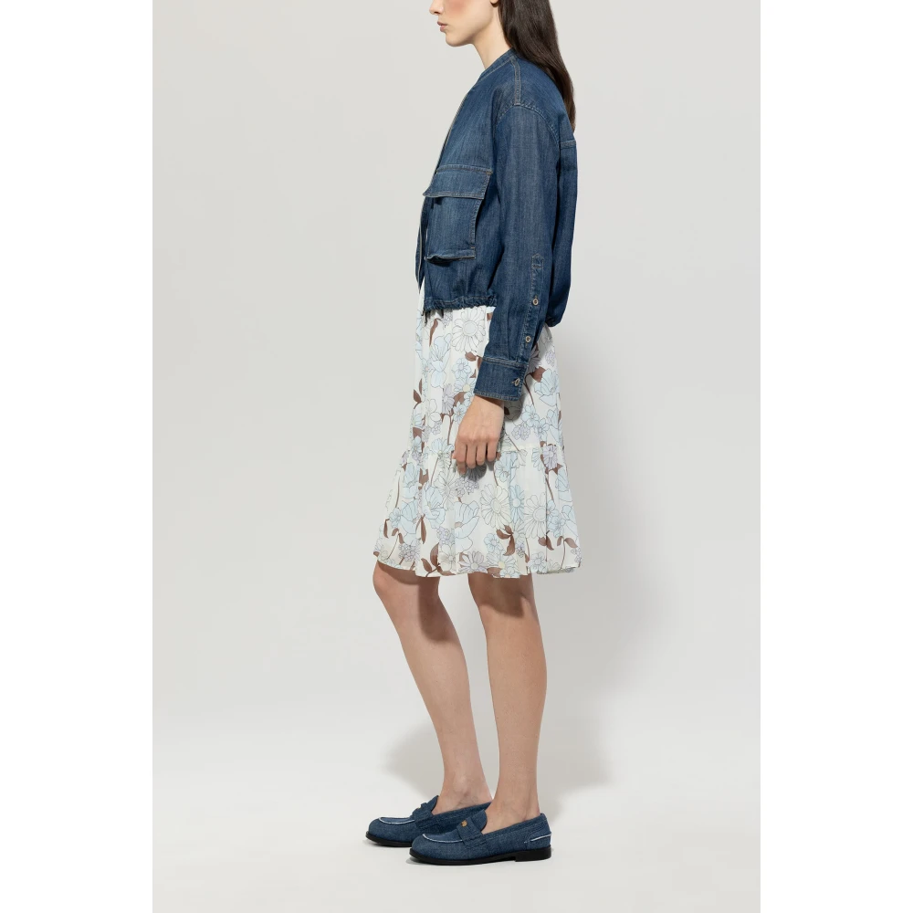 LUISA CERANO Denim Blouson Jack met Enzyme-Wash Blue Dames