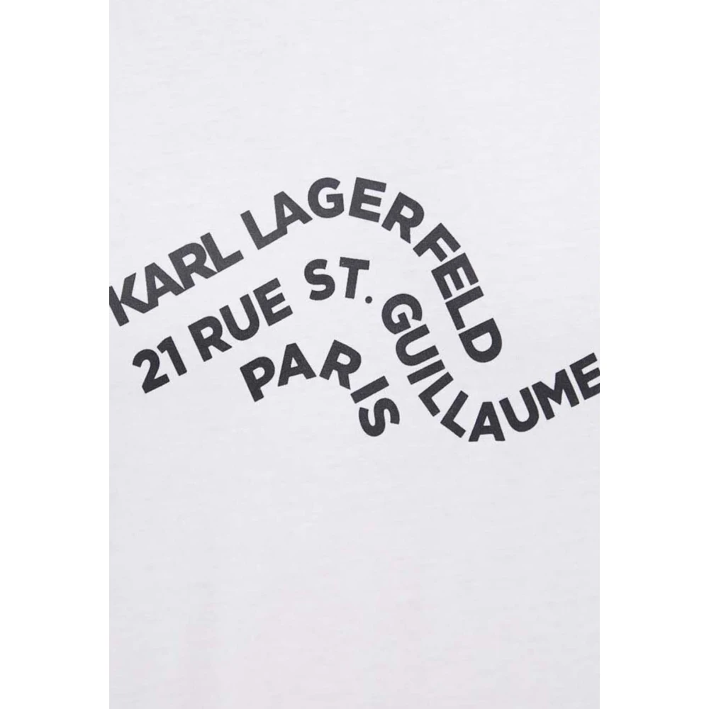 Karl Lagerfeld Wave Logo Relaxte T-shirt White Heren