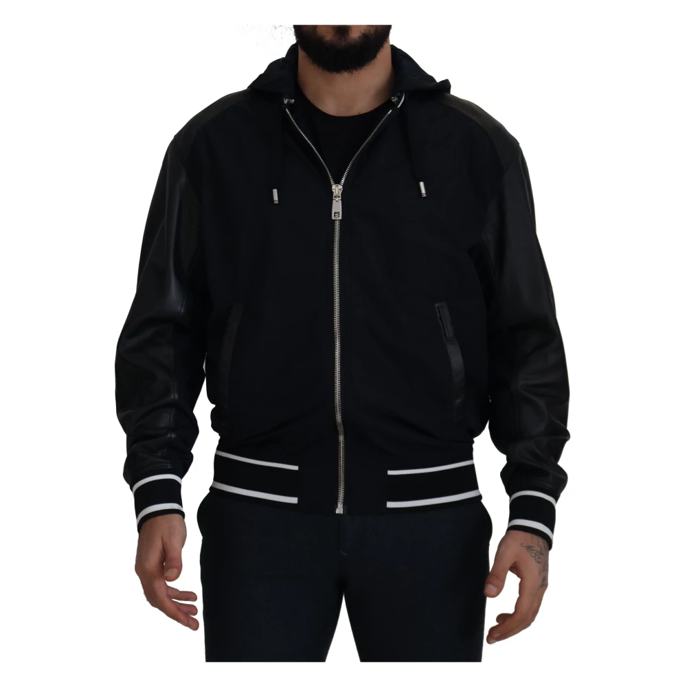 Dolce & Gabbana Men's Black Zip-Throughs,, Stylish Men`S Jacket Coat Large