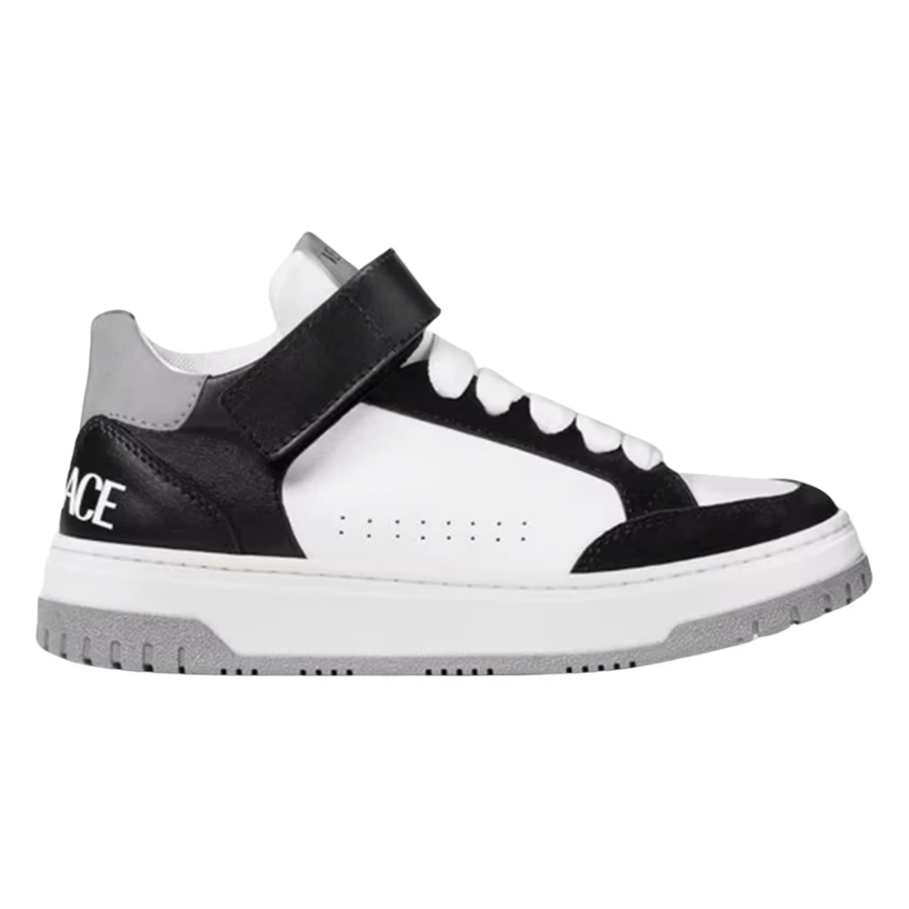 Versace Boys White Sneakers,, Kids Leather Low Top Trainers Size 27 Eu