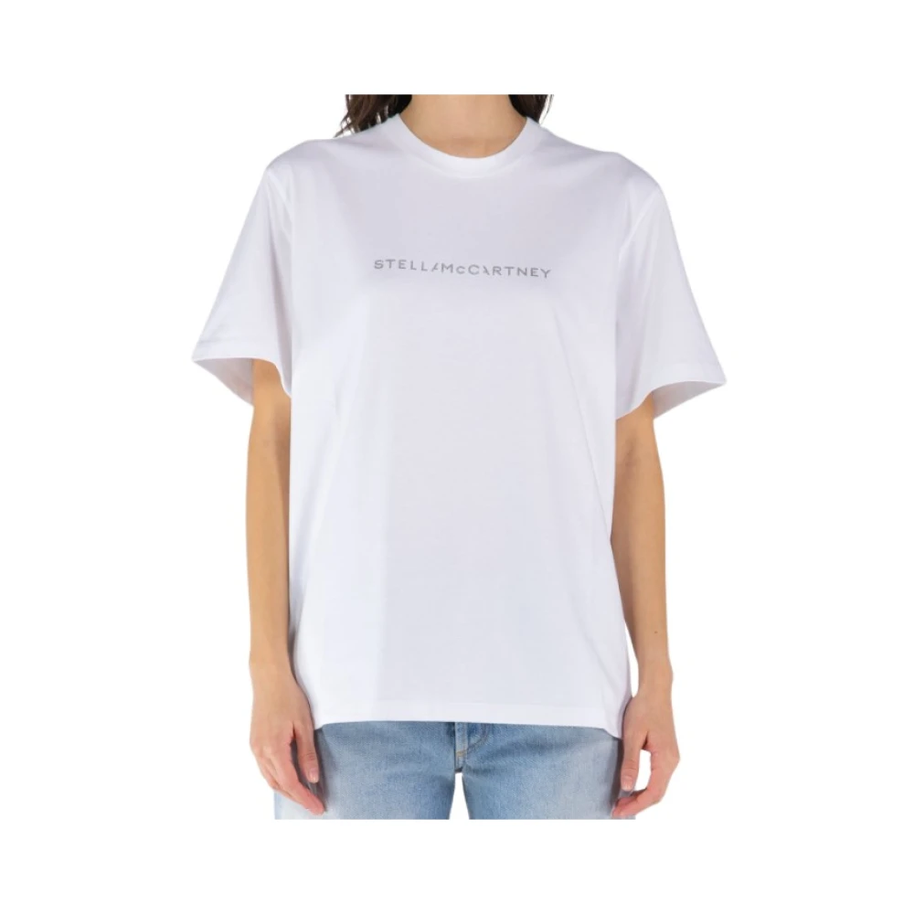 Stella Mccartney Logo Print Witte T-shirts en Polos White Dames