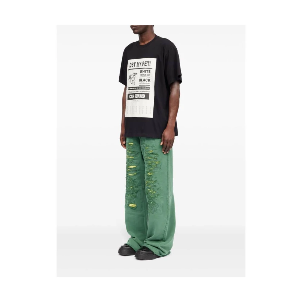 MM6 Maison Margiela Graphic Print Crew Neck T-shirt Black Heren