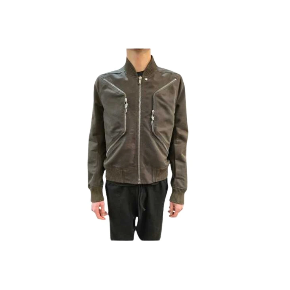Rick Owens Green Bomber Jackets, Male, Xl, Heizer Flight Jacket