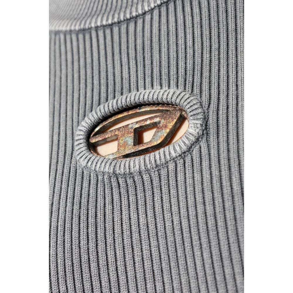Diesel Ribbed Top Gray Heren