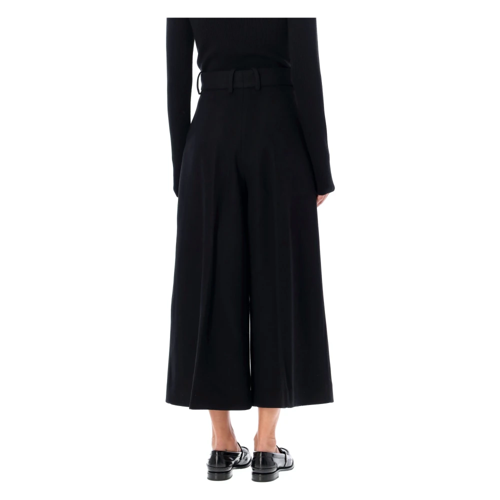 Patou Hoge Taille Zwarte Denim Wijde Pijp Broek Black Dames