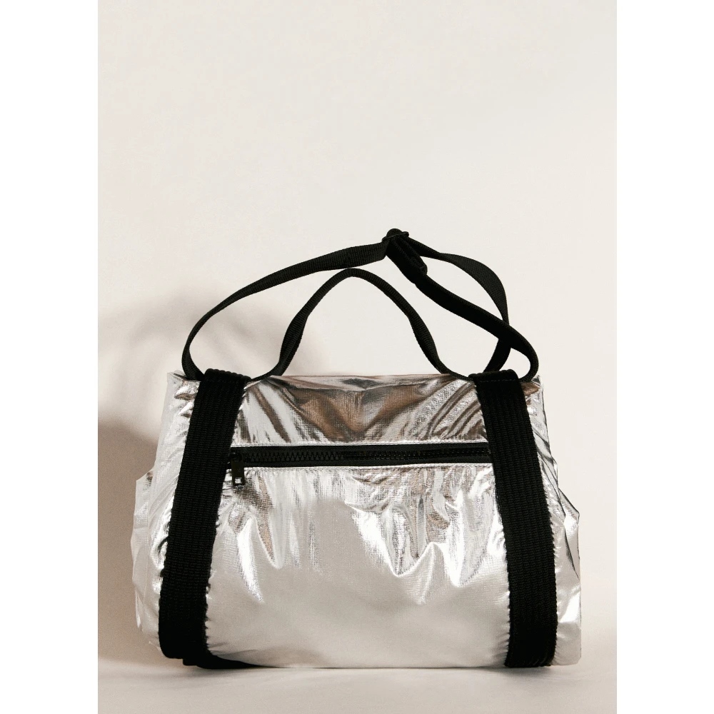 Y-3 Metallic Strandtas met Badstof Voering Gray Dames