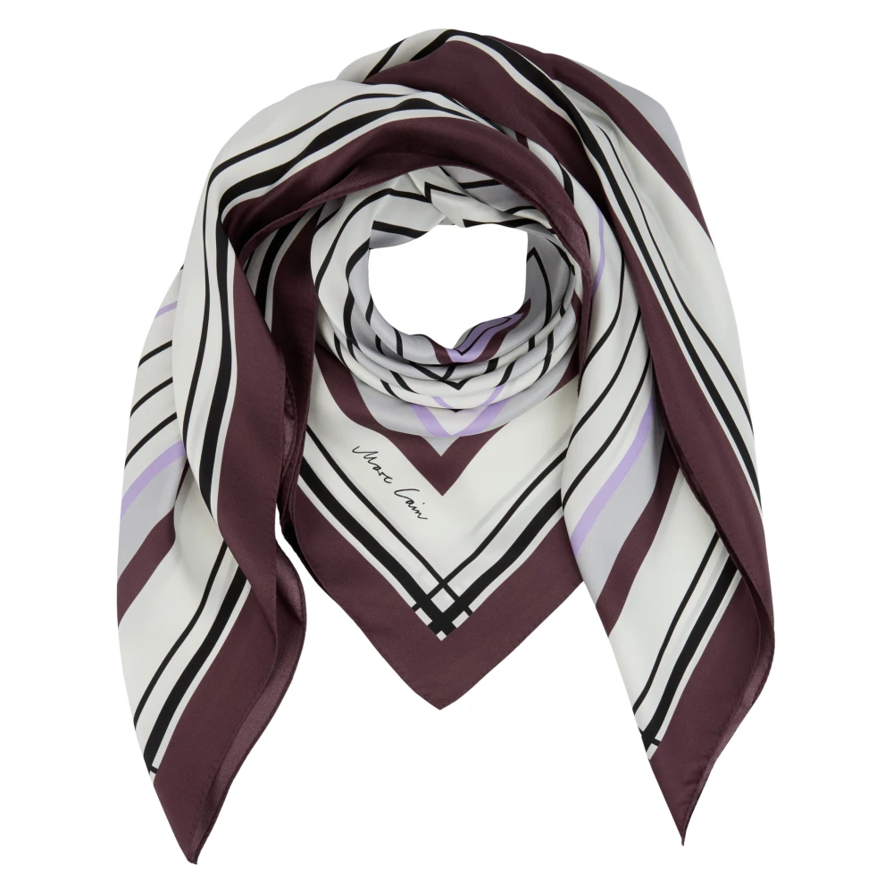 Marc Cain , Silk Scarves, Female, Multicolor, One Size, Graphic Silk Scarf