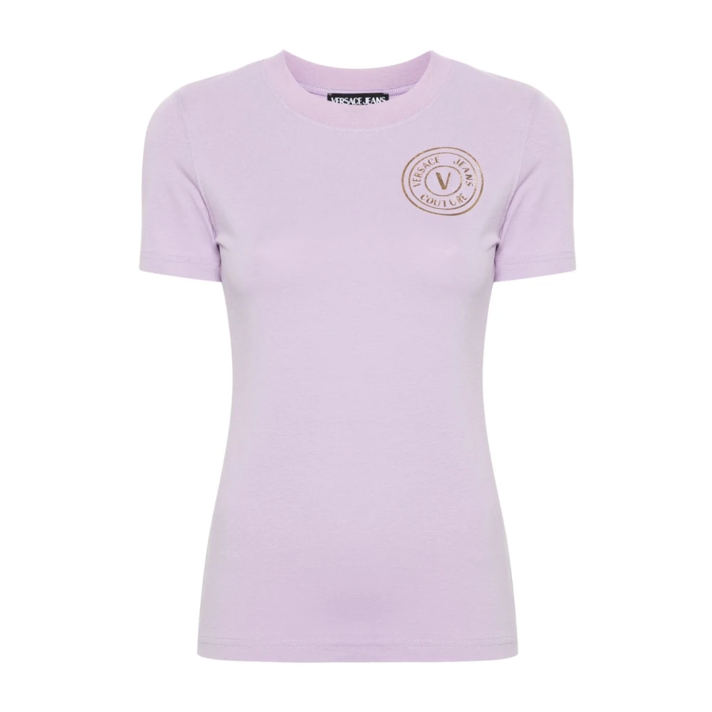 Versace Jeans Couture Paarse Logo T-shirt Purple Dames