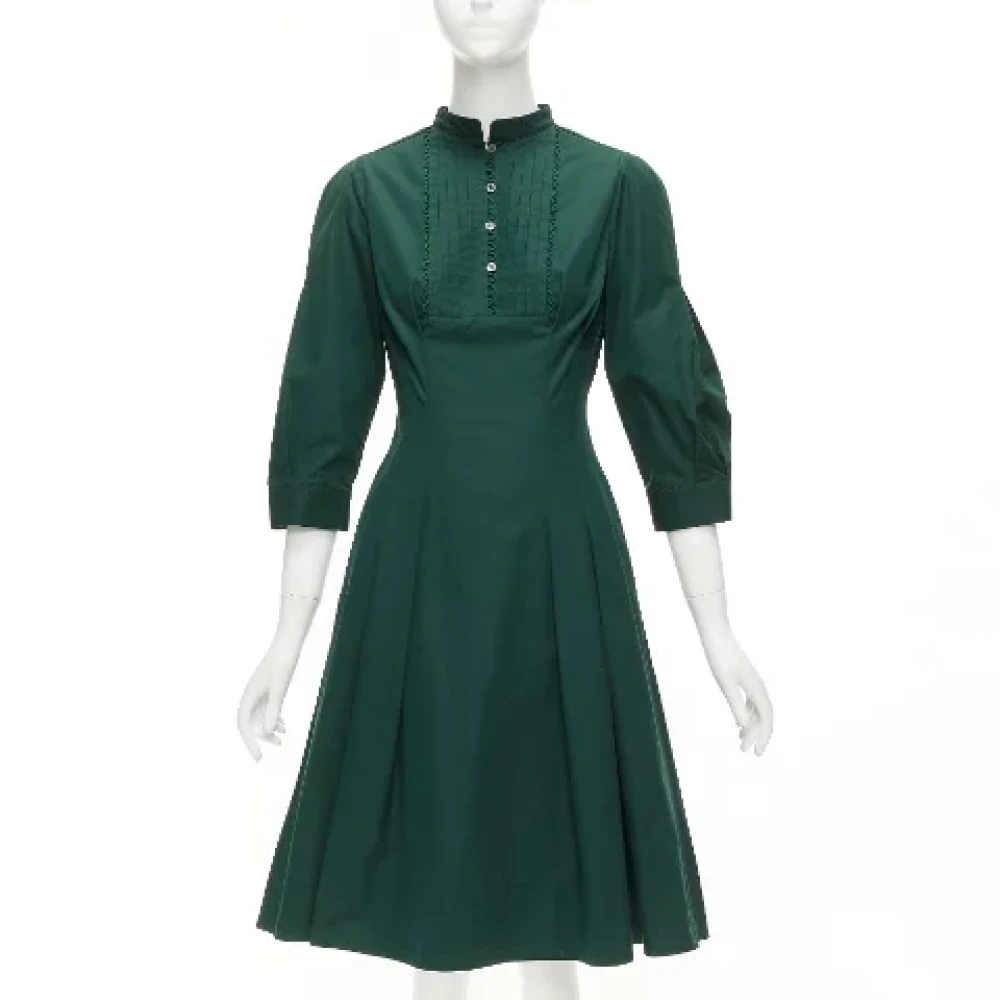 Oscar De La Renta Pre-owned Cotton dresses Green Dames