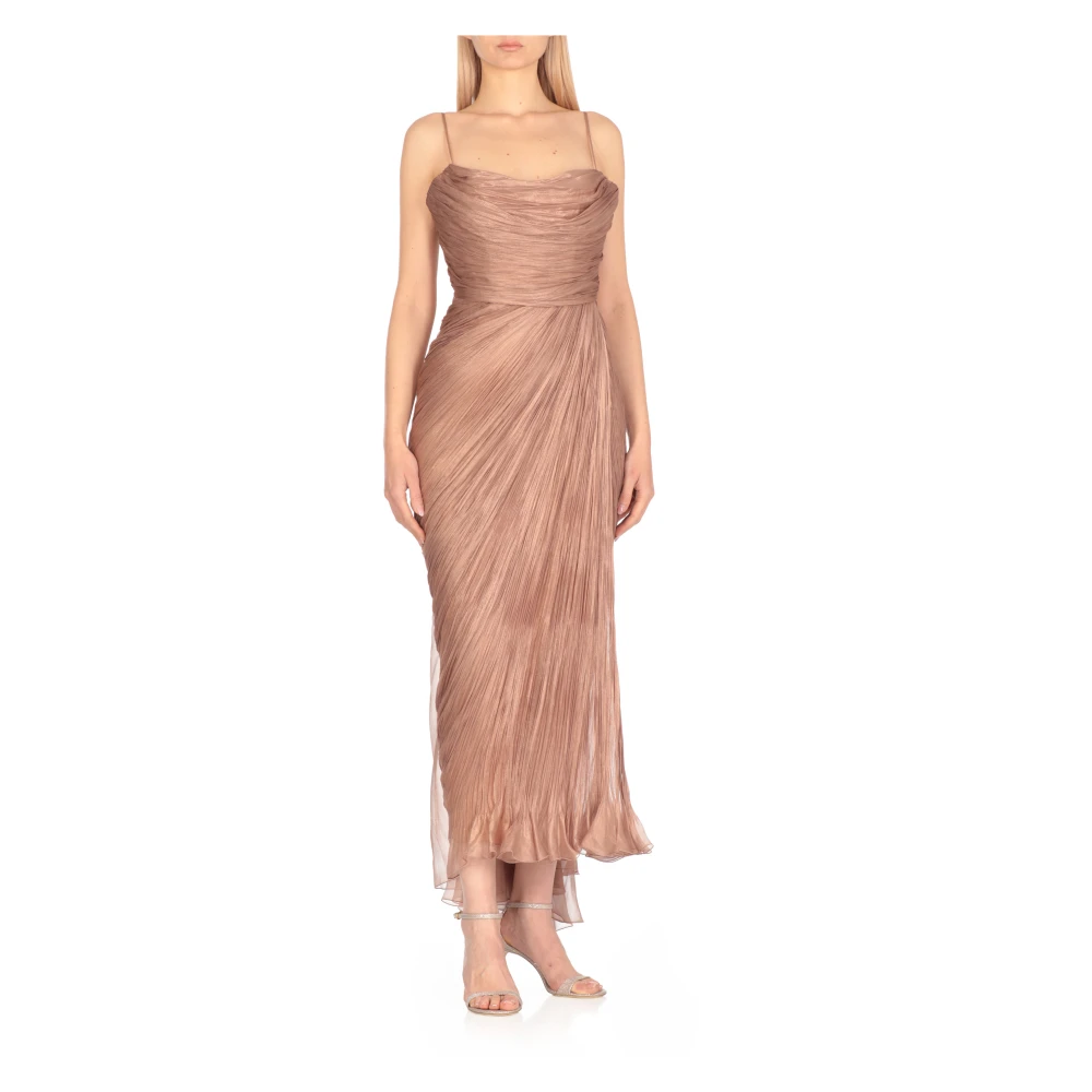 Maria Lucia Hohan Poederroze Zijden Draperende Jurk Pink Dames