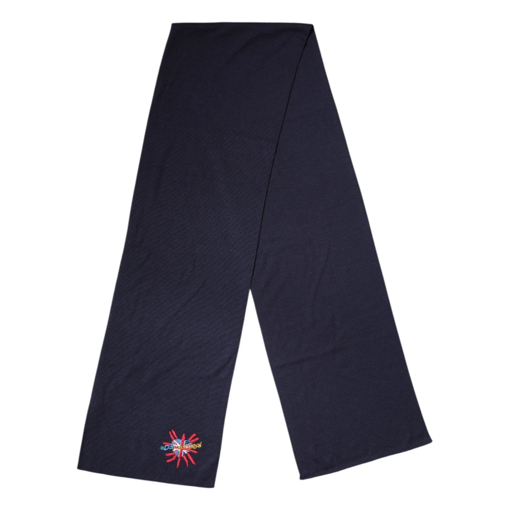 Dolce & Gabbana Blue Wool Dg Loves London Neck Wrap Scarf - Male - Winter Scarves - Blue - One Size - Accessories