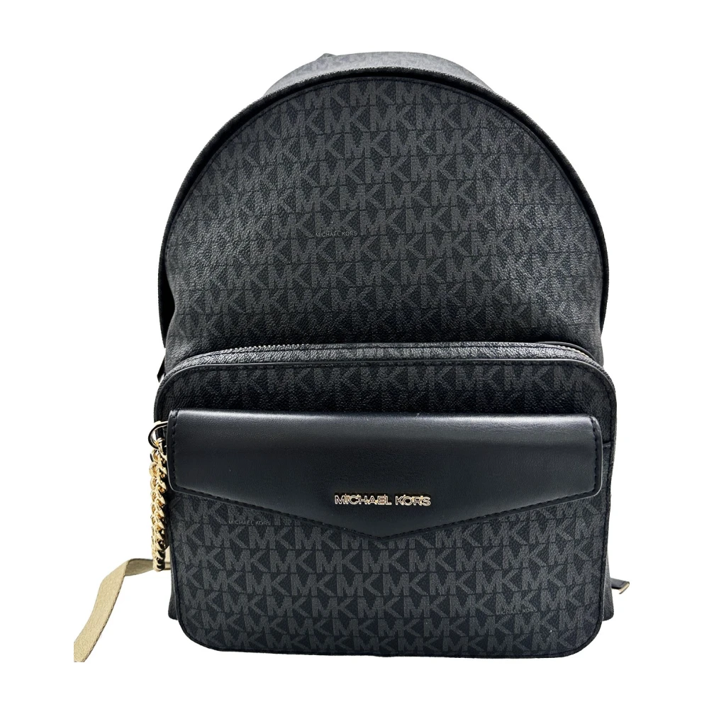 Michael Kors Leren rugzak met gewatteerde banden Black Dames