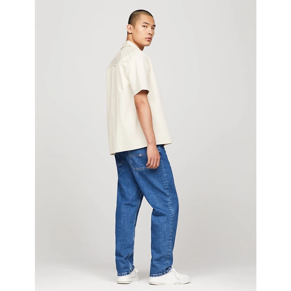 Tommy Jeans Overhemd- TJM Essential Solid S S Beige Heren