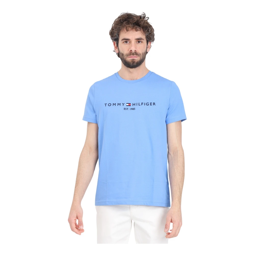 Tommy Hilfiger Celeste Geborduurd Logo T-shirt Blue Heren