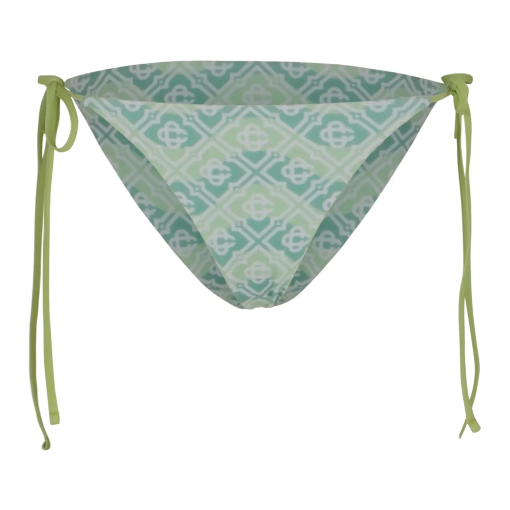 Casablanca Women's Green Slip Bikini Con Monogram