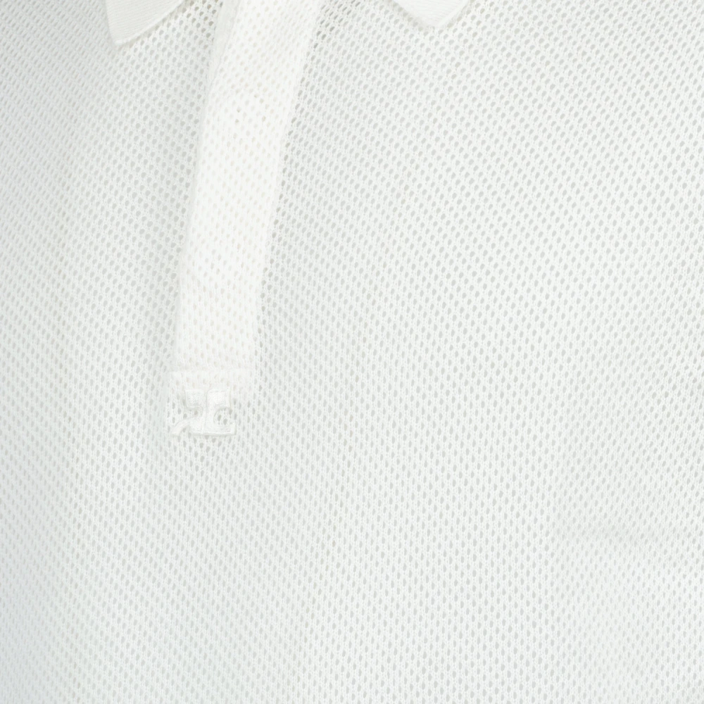 Courrèges Witte Mesh Polo Shirt Lente-Zomer 2025 White Heren