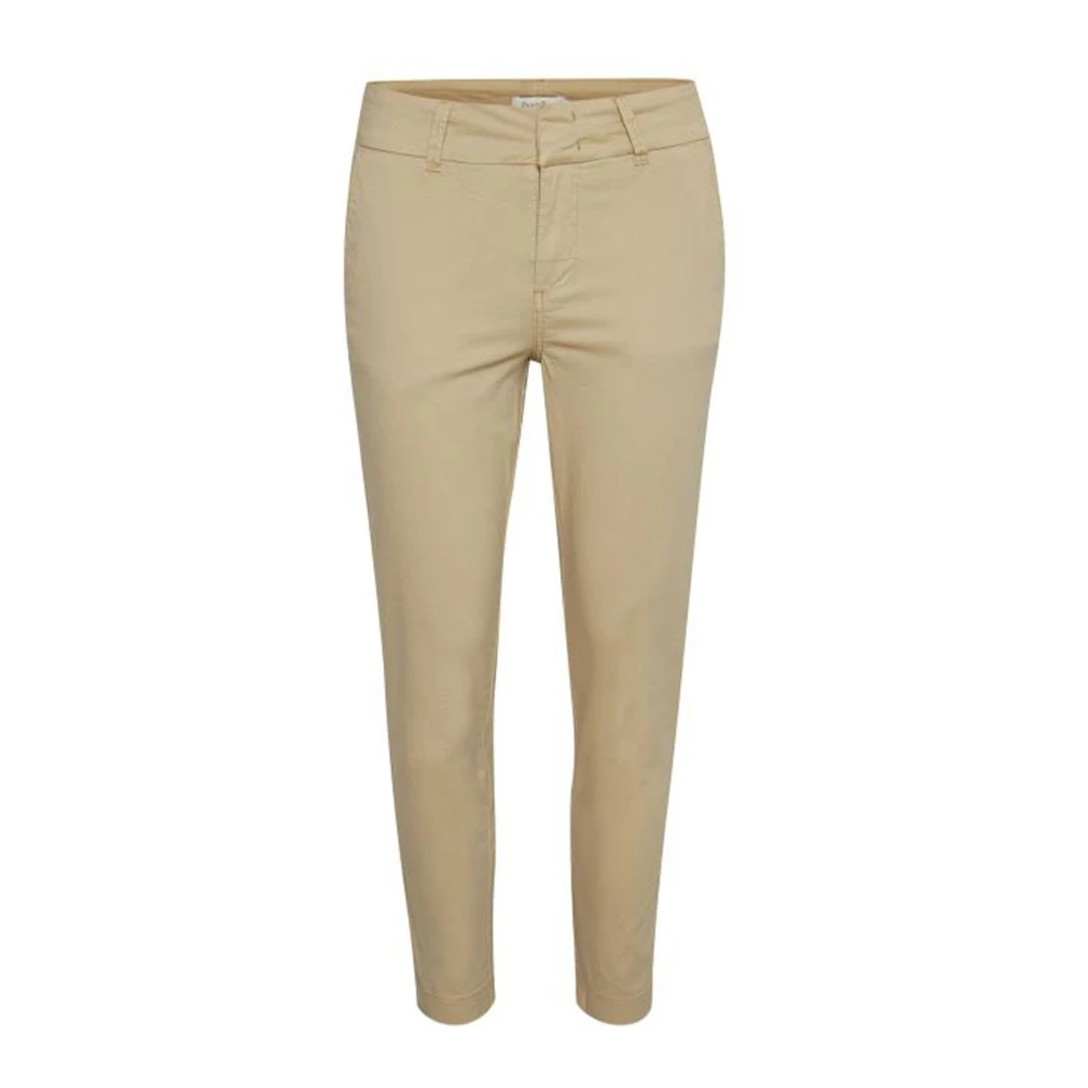 Part Two Beige Casual Fit Safari Trousers - Female - Slim-Fit Trousers - Xs - Trousers