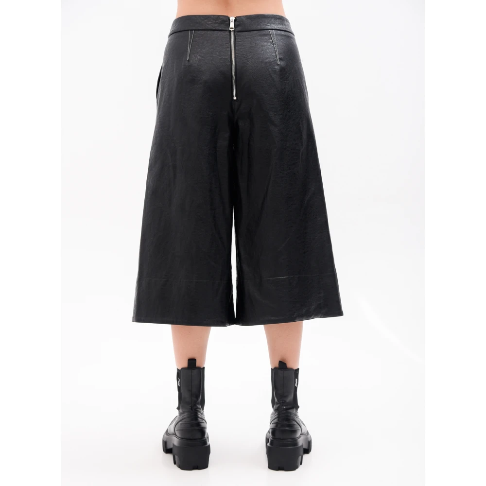 Beatrice .b Zwarte imitatieleren culotte broek Black Dames