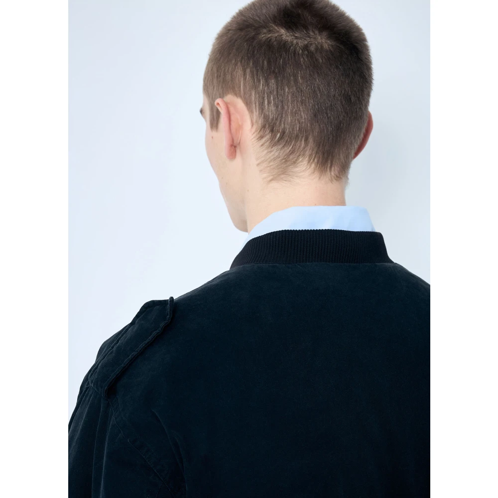Entire Studios Canvas Bomberjack met Ribboorden Black Heren
