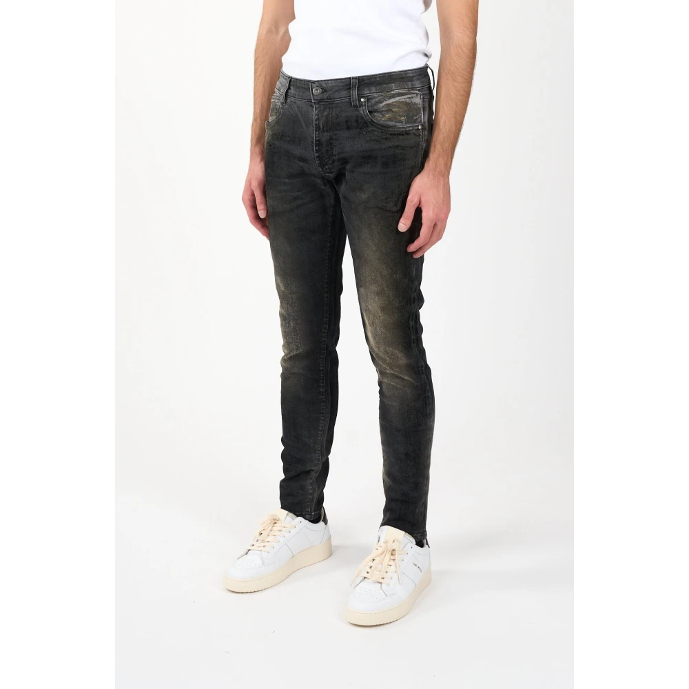 Salvatore Santoro Fluweel Skinny Jeans Black Heren