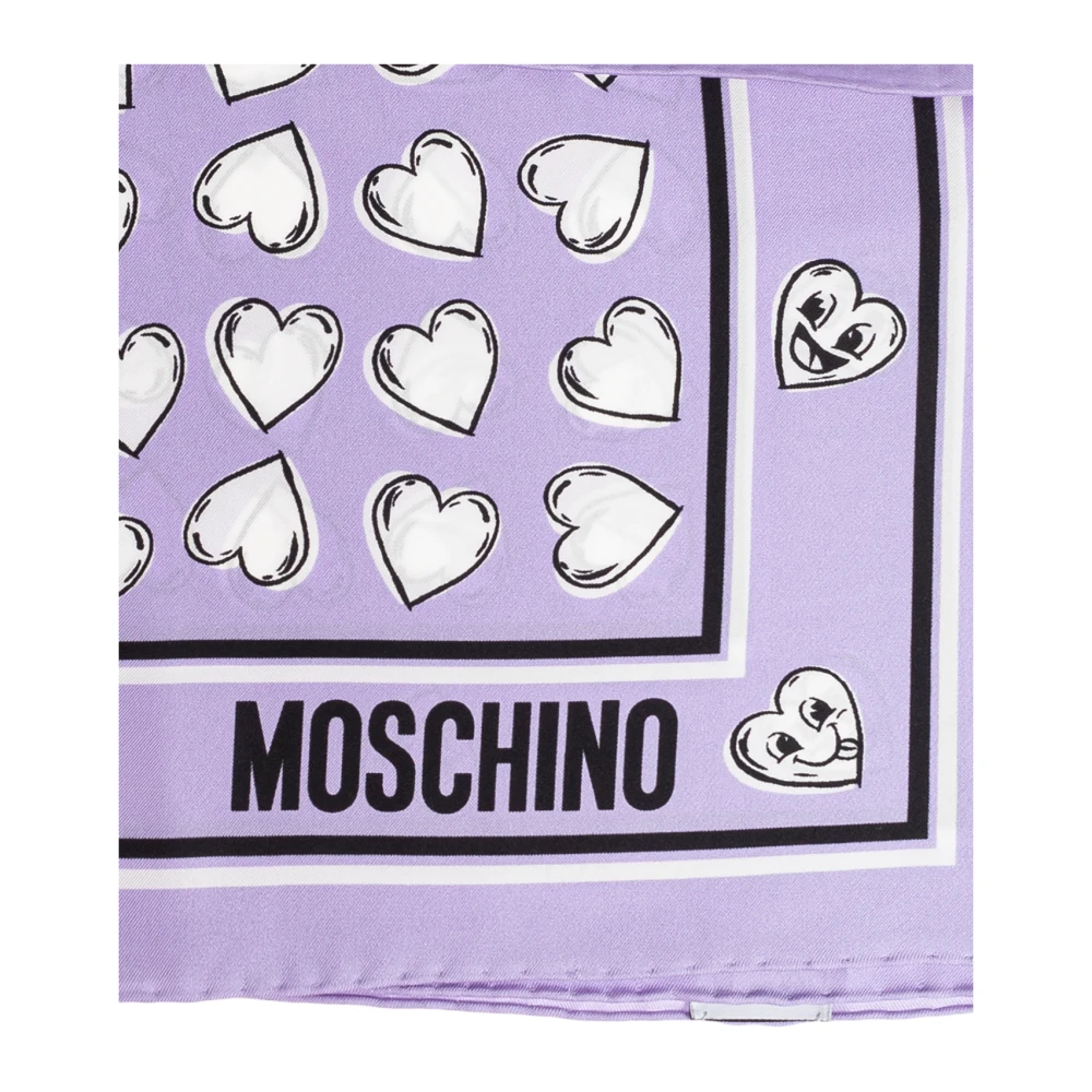 Moschino Zijden sjaal met print Purple Dames