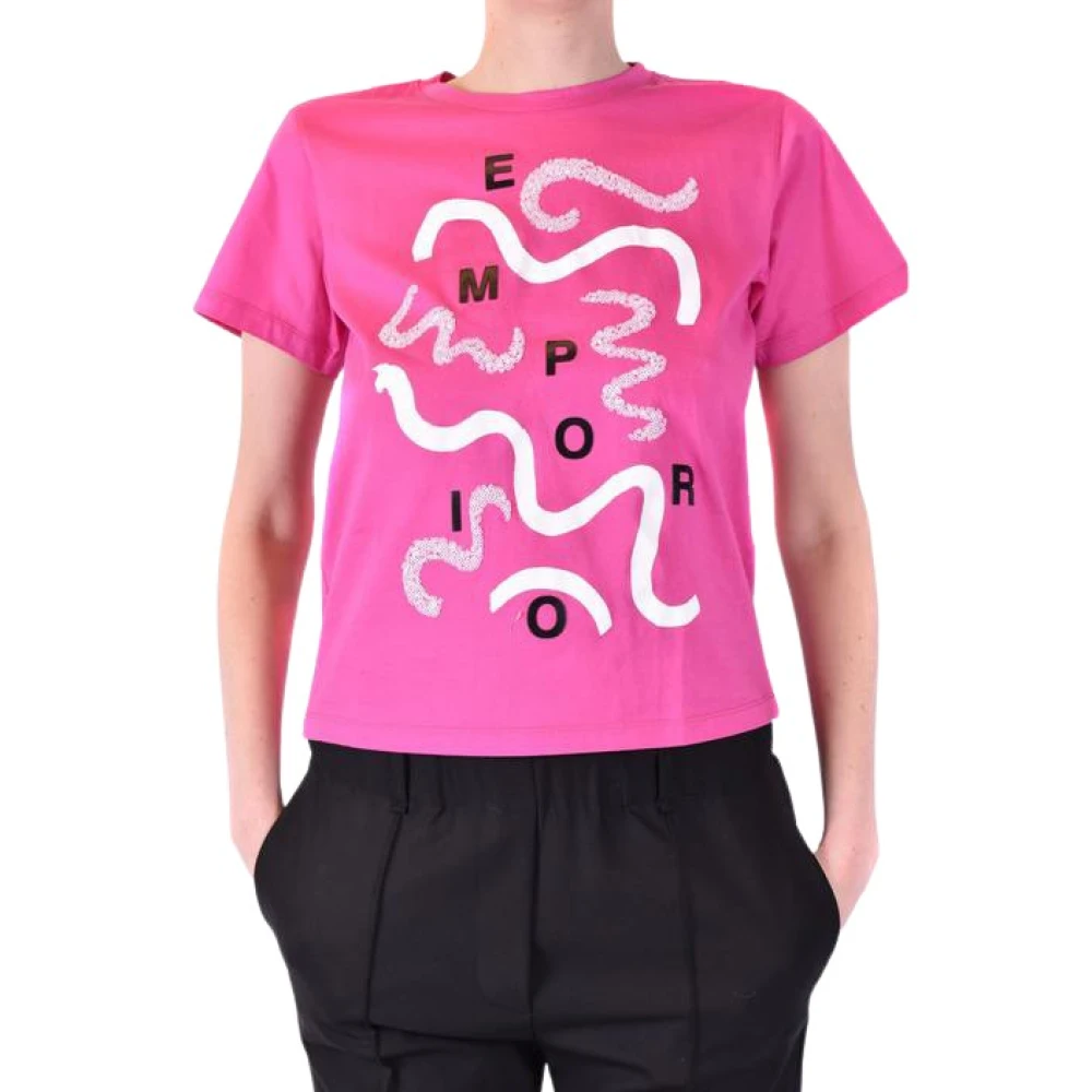 Emporio Armani Women's Pink Short Sleeve T-Shirt - T-Shirts - S - Tops
