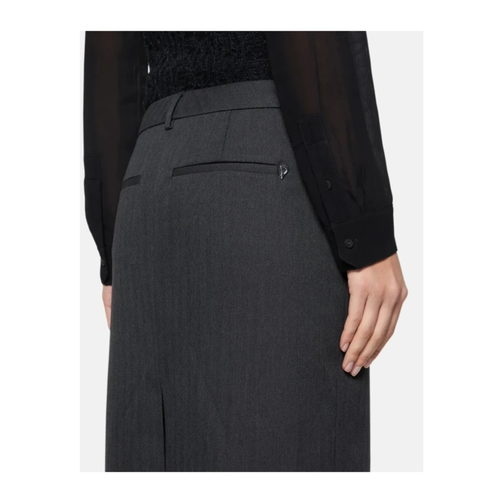 Dondup Wollen en katoenen kokerrok Black Dames