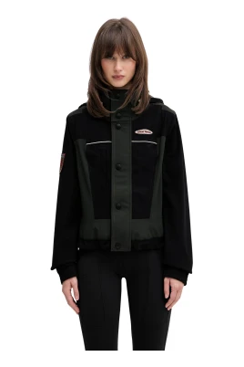 Panelled Logo-Patch Jacket