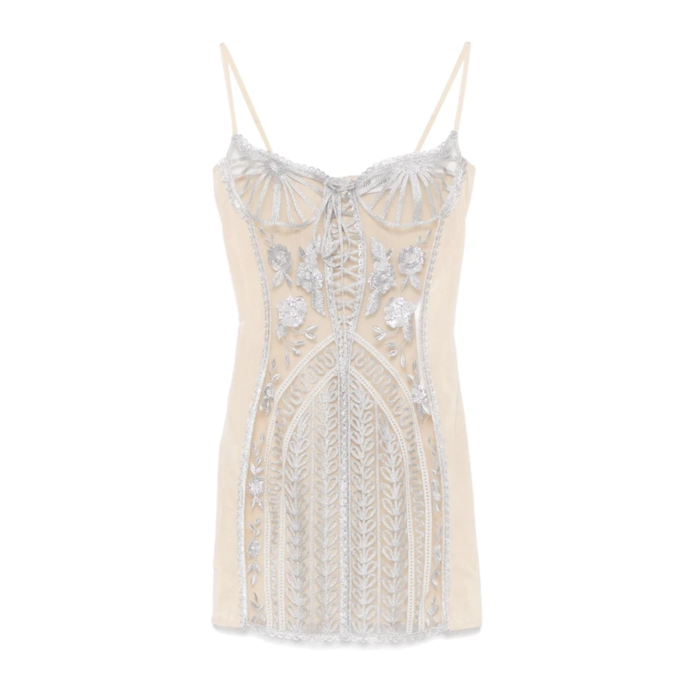 The Attico Zilveren Mini Jurk Stijlvol Feestkleding Gray Dames