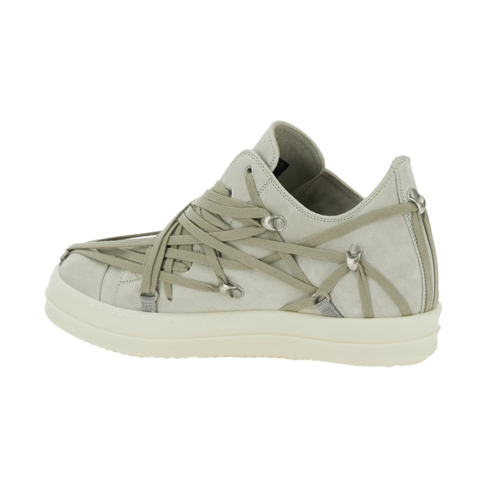 Rick Owens Beige Sneakers met Oversized Veters Beige Heren